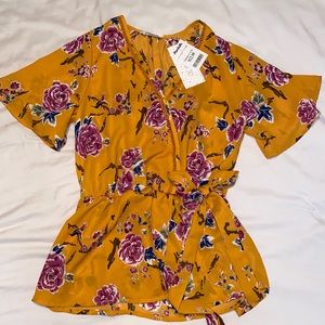 Yellow Floral Blouse